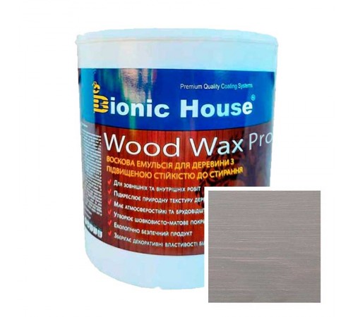 Краска для дерева WOOD WAX PRO безКолірна база Bionic-House 2,5л Попіл