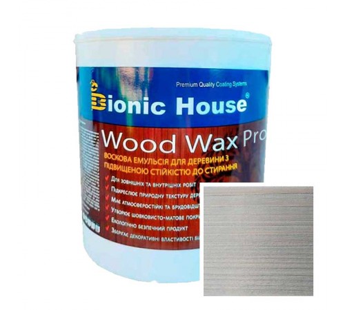 Краска для дерева WOOD WAX PRO бесцветная база Bionic-House 2,5л Белый Мрамор