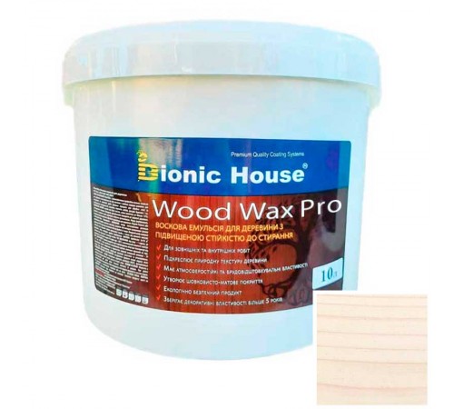 Краска для дерева WOOD WAX PRO бесцветная база Bionic-House 10л