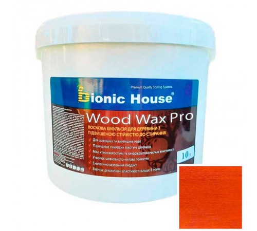 Краска для дерева WOOD WAX PRO бесцветная база Bionic-House 10л Махагон