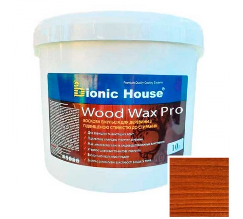 Фарба для дерева WOOD WAX PRO безКолірна база Bionic-House 10л Коньяк