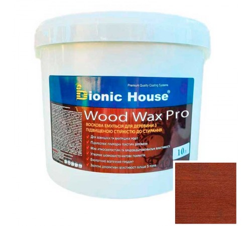 Краска для дерева WOOD WAX PRO бесцветная база Bionic-House 10л Марсала