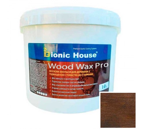 Краска для дерева WOOD WAX PRO бесцветная база Bionic-House 10л Венге