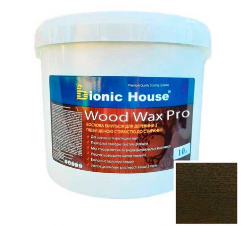 Краска для дерева WOOD WAX PRO бесцветная база Bionic-House 10л Антрацит