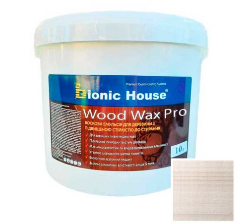 Краска для дерева WOOD WAX PRO безКолірна база Bionic-House 10л Білий Дуб