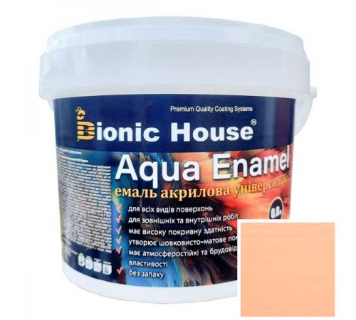 Краска-эмаль для дерева Bionic-House Aqua Enamel 0,8л Персик Краска-эмаль для дерева Bionic-House Aqua Enamel 0,8л Персик