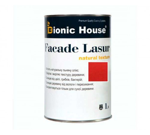 Краска для дерева FACADE LASUR Bionic-House 1л Барбарис Краска для дерева FACADE LASUR Bionic-House 1л Барбарис