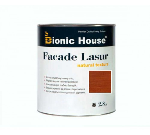 Фарба для дерева FACADE LASUR Bionic-House 2,8 л Каштан Фарба для дерева FACADE LASUR Bionic-House 2,8 л Каштан