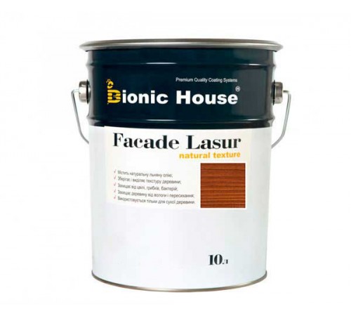 Фарба для дерева FACADE LASUR Bionic-House 10л Коньяк
