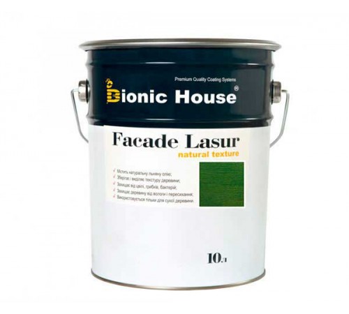 Фарба для дерева FACADE LASUR Bionic-House 10л Кіпаріс Фарба для дерева FACADE LASUR Bionic-House 10л Кіпаріс