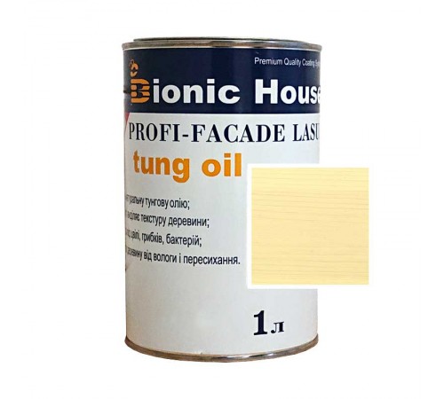 Краска для дерева PROFI-FACADE LASUR tung oil 1л Слоновая кость