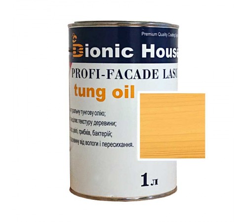 Краска для дерева PROFI-FACADE LASUR tung oil 1л Светлый дуб