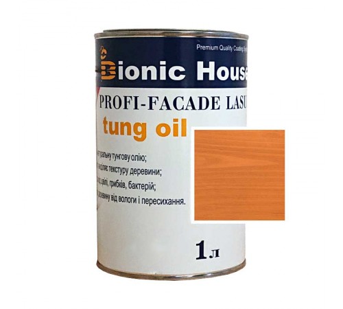 Краска для дерева PROFI-FACADE LASUR tung oil 1л Миндаль