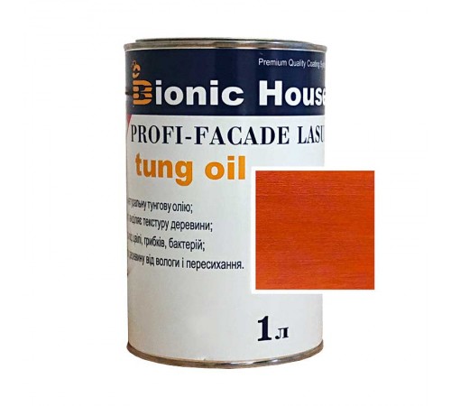 Краска для дерева PROFI-FACADE LASUR tung oil 1л Махагон