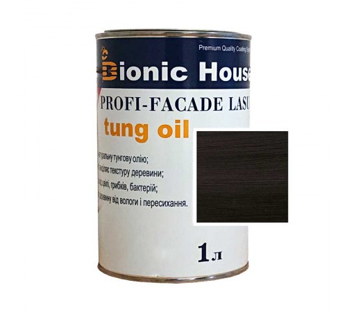 Краска для дерева PROFI-FACADE LASUR tung oil 1л Черный