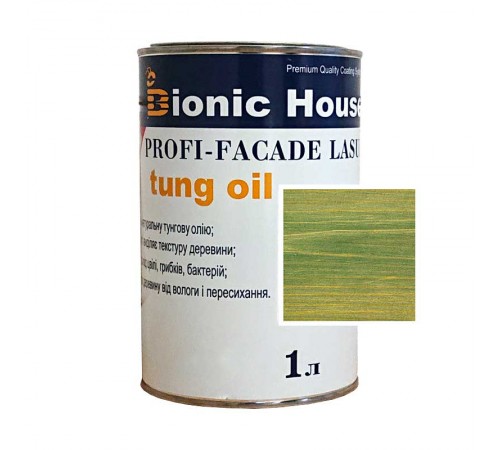 Краска для дерева PROFI-FACADE LASUR tung oil 1л Смарагд