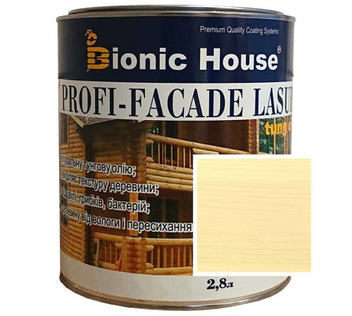 Краска для дерева PROFI-FACADE LASUR tung oil 2,8л Слонова кістка