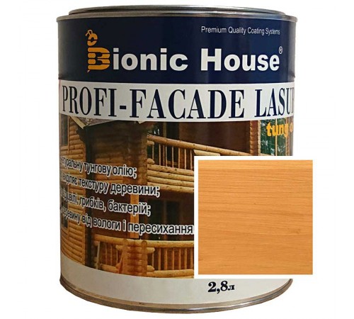 Краска для дерева PROFI-FACADE LASUR tung oil 2,8л Дуб