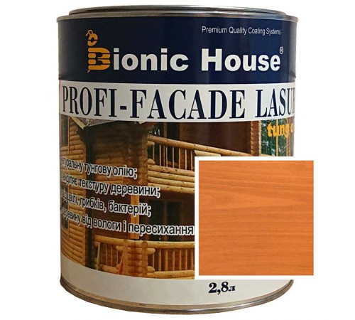 Краска для дерева PROFI-FACADE LASUR tung oil 2,8л Миндаль