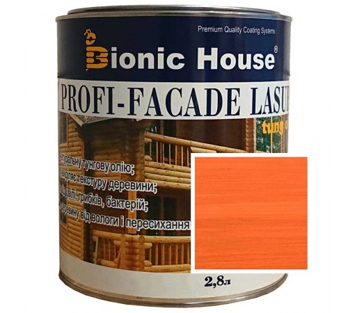 Краска для дерева PROFI-FACADE LASUR tung oil 2,8л Краска для дерева PROFI-FACADE LASUR tung oil 2,8л