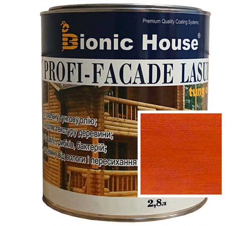 Краска для дерева PROFI-FACADE LASUR tung oil 2,8л Махагон