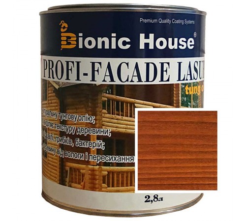 Краска для дерева PROFI-FACADE LASUR tung oil 2,8л Коньяк