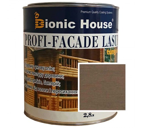 Краска для дерева PROFI-FACADE LASUR tung oil 2,8л Умбра