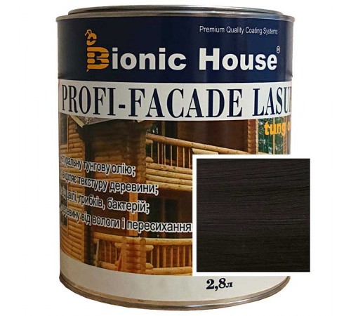 Краска для дерева PROFI-FACADE LASUR tung oil 2,8л Чоній