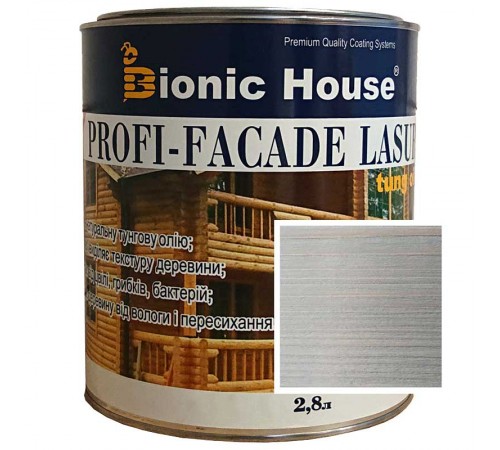 Краска для дерева PROFI-FACADE LASUR tung oil 2,8л Белый Мармур