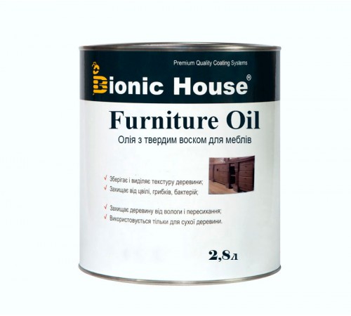 Олія для меблів з твердим воском Furniture Oil 2,8л Безбарвний