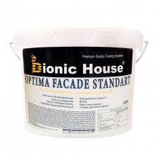 Optima Facade Standard - Зносостійка Акрилова фарба для мінеральних фасадів Bionic-House 4,2кг Біла будь-який RAL відтінок на замовлення