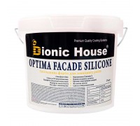Optima Fassaden-Silikon - Verschleißfeste hydrophobe Silikon-Acrylfarbe für mineralische Fassaden Bionic-House 7 kg Weiß, jeder RAL-Ton auf Anfrage