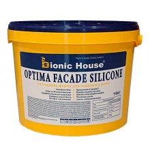 Optima Facade Silicone - Износостойкая гидрофобная силикон-акриловая краска для минеральных фасадов Bionic-House 14кг Белая любой RAL оттенок на заказ