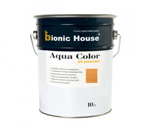 Краска для дерева Bionic-House Aqua Color UV-protect 10л Дуб А105 Краска для дерева Bionic-House Aqua Color UV-protect 10л Дуб А105