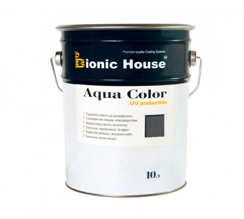 Краска для дерева Bionic-House Aqua Color UV-protect 10л Артгрей