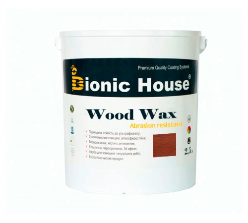 Постачальник: Місто: Київ WOOD WAX Bionic-House 2,5 л Марсала