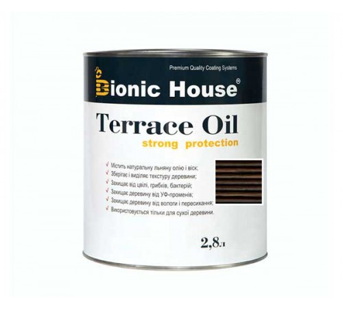 Масло для террас Bionic-House 2,8 л Чорний. Масло для террас Bionic-House 2,8 л Чорний.