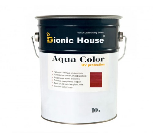 Краска для дерева Bionic-House Aqua Color UV-protect 10л Вишня А108 Краска для дерева Bionic-House Aqua Color UV-protect 10л Вишня А108