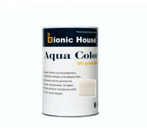 Краска для дерева Bionic-House Aqua Color UV-protect 0,8л Білий дуб