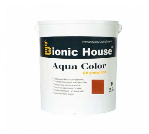 Краска для дерева Bionic-House Aqua Color UV-protect 2,5л Махагон