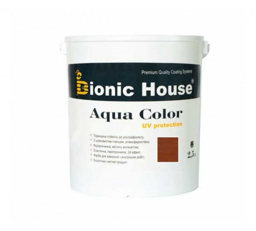 Краска для дерева Bionic-House Aqua Color UV-protect 2,5л Каштан