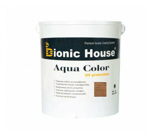 Краска для дерева Bionic-House Aqua Color UV-protect 2,5л Золотий Горіх