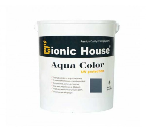 Краска для дерева Bionic-House Aqua Color UV-protect 2,5л Крайола