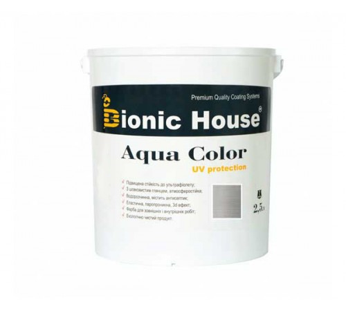 Краска для дерева Bionic-House Aqua Color UV-protect 2,5л Белый Мармур