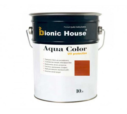 Фарба для дерева Bionic-House Aqua Color UV-protect 10л Махагон Фарба для дерева Bionic-House Aqua Color UV-protect 10л Махагон