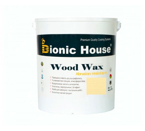 Краска для дерева WOOD WAX Bionic-House 2,5 л Слоновая кость А102