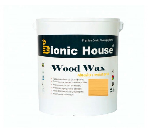 Постачальник: Місто: Київ WOOD WAX Bionic-House 2,5 л Світлий дуб А126