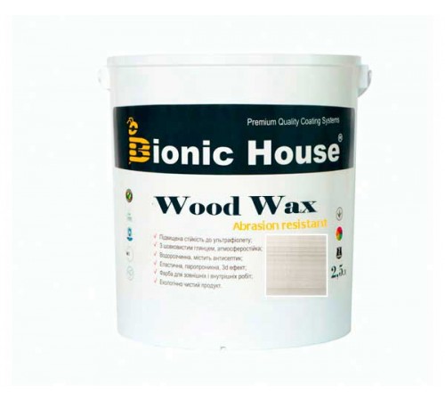 Краска для дерева WOOD WAX Bionic-House 2,5л Білий дуб