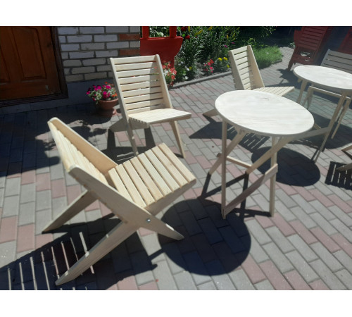 Wooden furniture, round folding tables