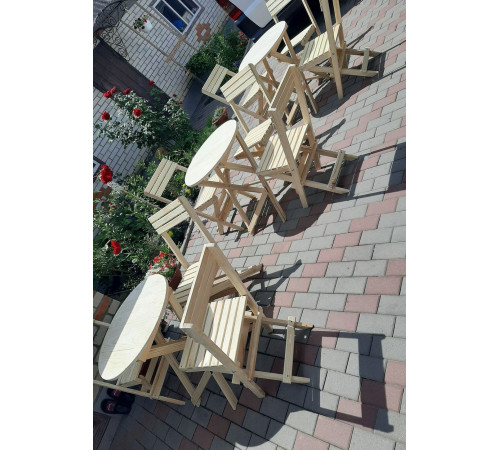 Wooden furniture, round folding tables